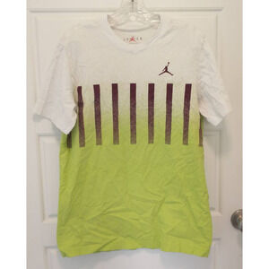 Air Jordan T-Shirt. Youth Medium. White/Black/Yellow.